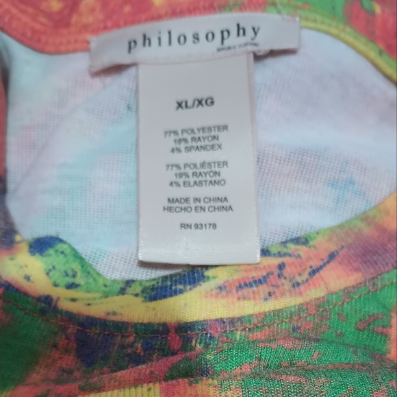 Philosophy Knit Tunic Top, Size XL, Philosophy Long Sleeve Top, Multi Color - Picture 3 of 3